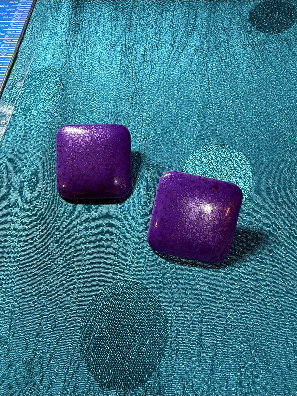 Purple Square Dome Earrings - Unbranded Women's Jewelry